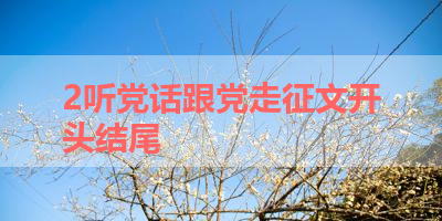 2听党话跟党走征文开头结尾 