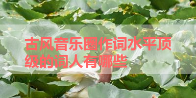 古风音乐圈作词水平顶级的词人有哪些 