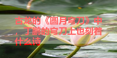 古龙的《圆月弯刀》中，丁鹏的弯刀上也刻着什么诗 
