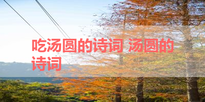 吃汤圆的诗词 汤圆的诗词
