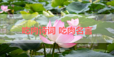 吃肉诗词 吃肉名言