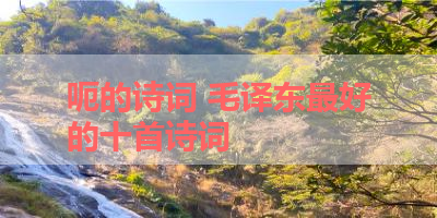 呃的诗词 毛译东最好的十首诗词