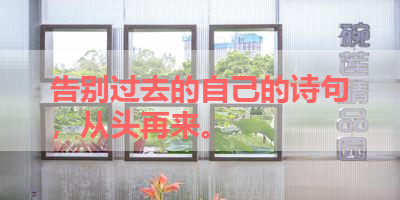 告别过去的自己的诗句，从头再来。 