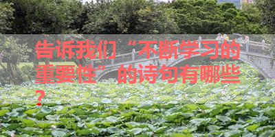 告诉我们“不断学习的重要性”的诗句有哪些？ 