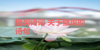 壁虎诗词 关于壁虎的诗句