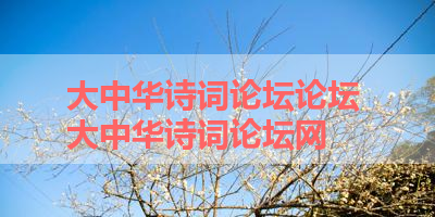 大中华诗词论坛论坛 大中华诗词论坛网