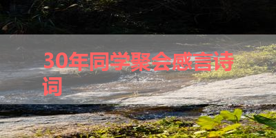 30年同学聚会感言诗词 