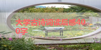 大学古诗词读后感400字 