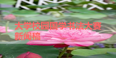 大学校园国学书法大赛新闻稿 