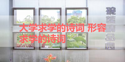 大学求学的诗词 形容求学的诗词