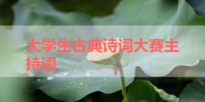 大学生古典诗词大赛主持词 
