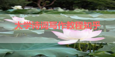 大学诗词写作教程知乎 