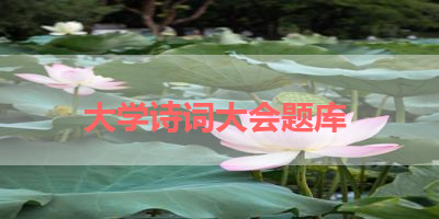 大学诗词大会题库 