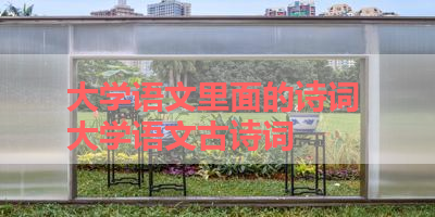 大学语文里面的诗词 大学语文古诗词