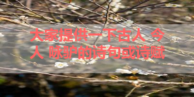 大家提供一下古人 今人 咏驴的诗句或诗赋 