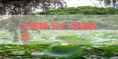 大明朝 灭亡 诗词表达 