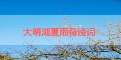 大明湖夏雨荷诗词 