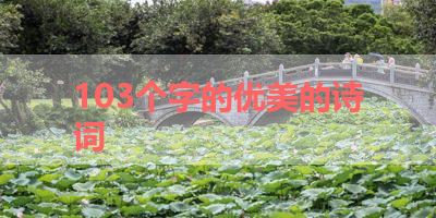 103个字的优美的诗词 
