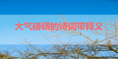 大气磅礴的诗词带释义 