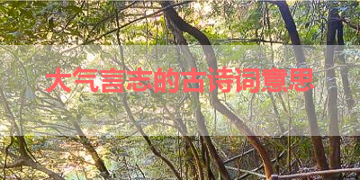 大气言志的古诗词意思 