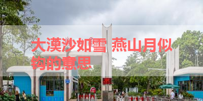 大漠沙如雪 燕山月似钩的意思 