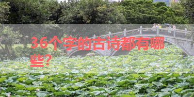 36个字的古诗都有哪些？ 