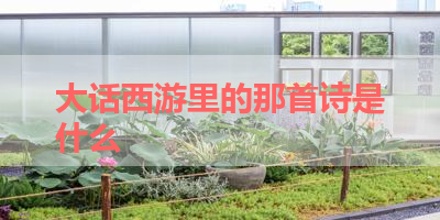 大话西游里的那首诗是什么 