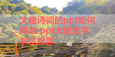 大量诗词的ppt如何排版 ppt大量文字怎么排版