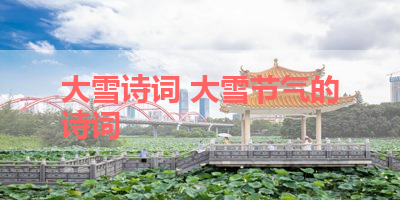 大雪诗词 大雪节气的诗词