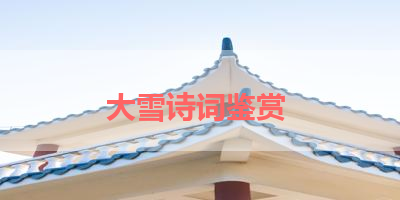 大雪诗词鉴赏 