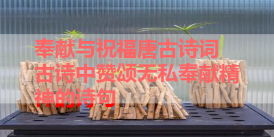 奉献与祝福唐古诗词 古诗中赞颂无私奉献精神的诗句 