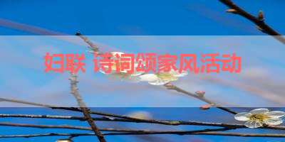 妇联 诗词颂家风活动 