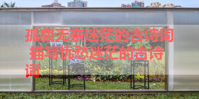 孤寂无奈迷茫的古诗词 描写忧愁迷茫的古诗词