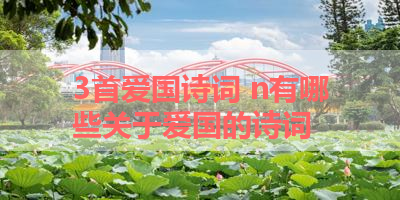 3首爱国诗词 n有哪些关于爱国的诗词