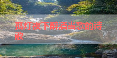 孤灯夜下醉酒当歌的诗歌 
