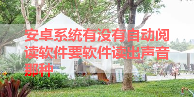 安卓系统有没有自动阅读软件要软件读出声音那种 
