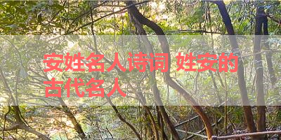 安姓名人诗词 姓安的古代名人 