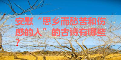 安慰“思乡而愁苦和伤感的人”的古诗有哪些？ 