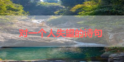 对一个人失望的诗句 
