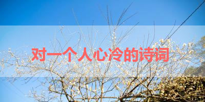 对一个人心冷的诗词 