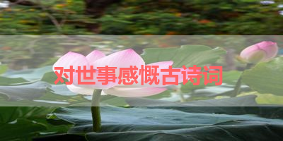 对世事感慨古诗词 