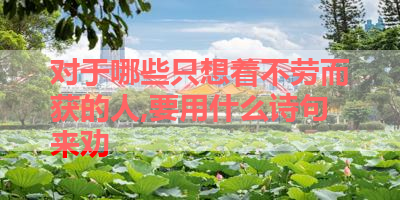 对于哪些只想着不劳而获的人,要用什么诗句来劝 