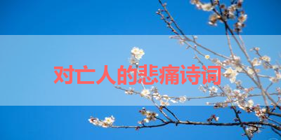 对亡人的悲痛诗词 