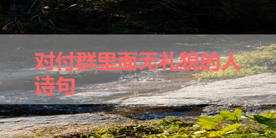 对付群里面无礼貌的人诗句 