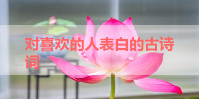 对喜欢的人表白的古诗词 