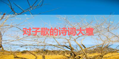 对子歌的诗词大意 