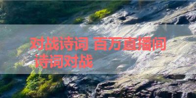 对战诗词 百万直播间 诗词对战