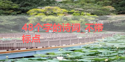 48个字的诗词_不带标点 