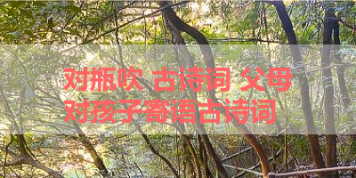 对瓶吹 古诗词 父母对孩子寄语古诗词