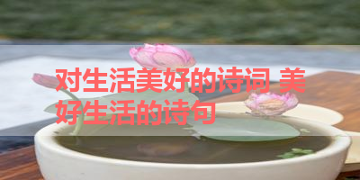 对生活美好的诗词 美好生活的诗句 